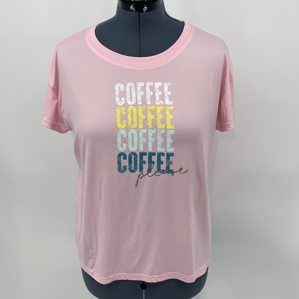 JOYSPUN WOMENS SIZE L Pink Graphic Tee